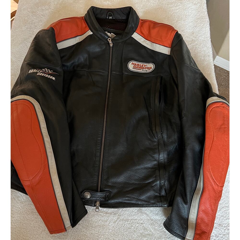 Harley-Davidson Leather Cafe Racer Limited Edition Motorcycle Jacket SZ 2XL USED - Picture 4 of 15